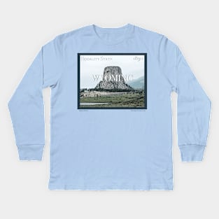 Wyoming Poster Kids Long Sleeve T-Shirt